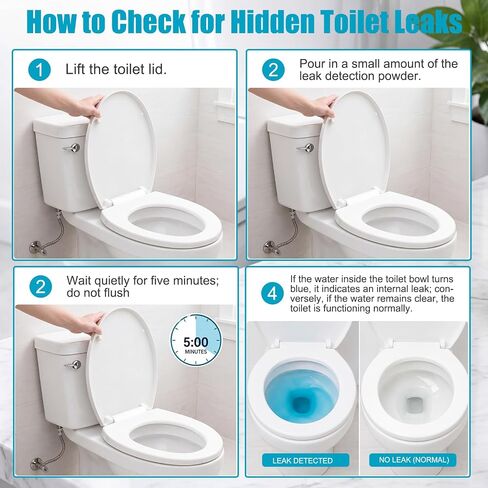 Lounsweer Blue Toilet Leak Detection Dye Powder, 100g Leak Test Tracing Powder with Bottle, Water Tracer Dye for Bathroom Toilets Pipes Basins Tank Home Plumbing in Kuwait