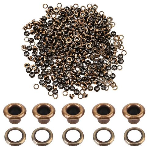 300 مجموعة من حلقات الثقوب المعدنية البرونزية مقاس 3 مم مع غسالات، مجموعة فتحات ثقوب ذاتية الدعم، حلقات صغيرة للأحذية القماشية الجلدية وحقائب الملابس واللافتات الورقية والحرف اليدوية لمشاريع DIY in Kuwait