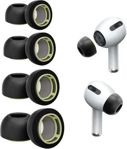 أطراف أذن فاخرة من الإسفنج الذكي لأجهزة AirPods Pro لأجهزة AirPods Pro 2 - أطراف أذن بديلة لإلغاء الضوضاء مع سدادة مطاطية ناعمة، ملاءمة مريحة وآمنة، تناسب علبة الشحن (XS/S/M/L) in Kuwait