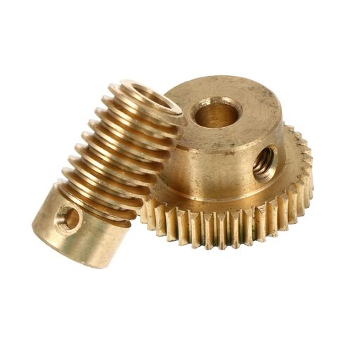 Zerodeko 2Pcs Copper Worm Gear Worm Wheel with Teeth for Industrial Applications Easy to Install for Gear Replacement and Transmission in Kuwait