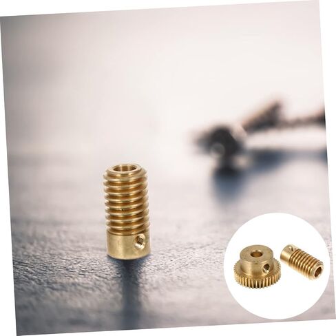 Zerodeko 2Pcs Copper Worm Gear Worm Wheel with Teeth for Industrial Applications Easy to Install for Gear Replacement and Transmission in Kuwait