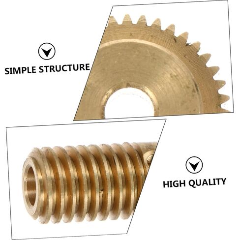 Zerodeko 2Pcs Copper Worm Gear Worm Wheel with Teeth for Industrial Applications Easy to Install for Gear Replacement and Transmission in Kuwait