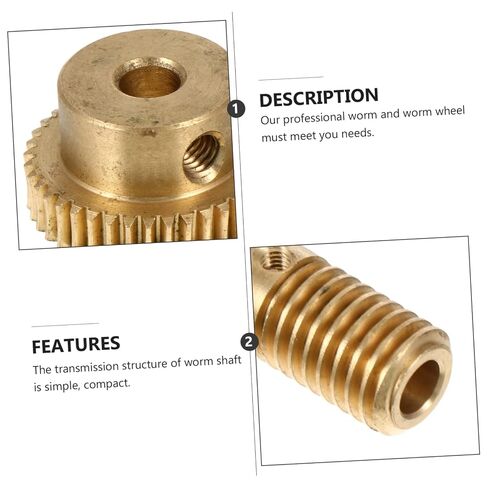Zerodeko 2Pcs Copper Worm Gear Worm Wheel with Teeth for Industrial Applications Easy to Install for Gear Replacement and Transmission in Kuwait