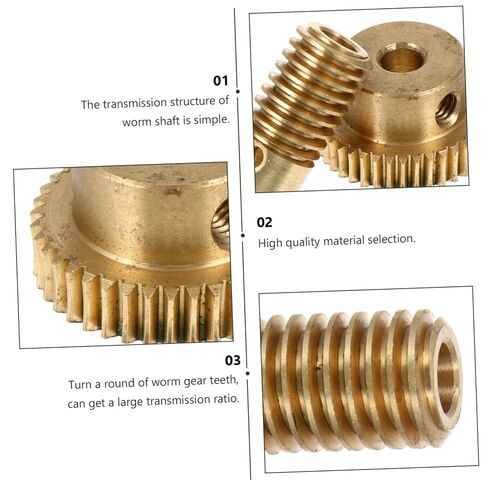 Zerodeko 2Pcs Copper Worm Gear Worm Wheel with Teeth for Industrial Applications Easy to Install for Gear Replacement and Transmission in Kuwait