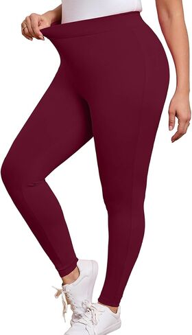 AusLook حجم كبير طماق للنساء 26 بوصة عالية الخصر البطن التحكم اليوغا السراويل لينة تمتد تجريب صالة السراويل 1X-5X in Kuwait