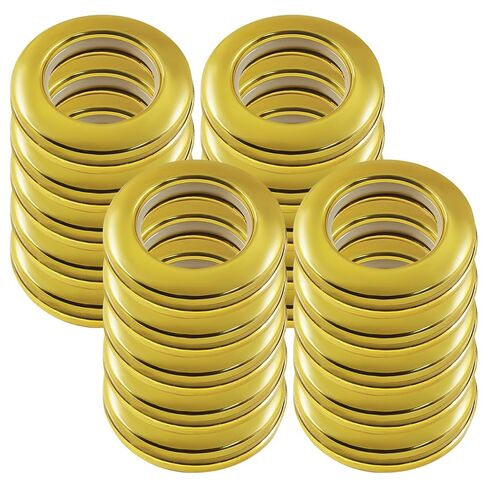 Zorfeter 20 PCS Curtain Grommets, Inner Diameter 1-9/16"(40mm), External Diameter 2.91"(74mm), ABS Eyelet Rings Matte Silver Curtain Rings, Low Noise Round Rings for Window Curtain Rods(Blcak) in Kuwait