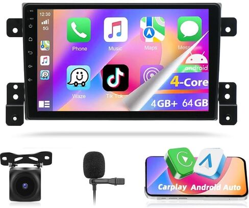 4+64 جيجابايت من الراديو الراديو لسوزوكي جراند فيتارا 2005-2015 Android Carplay Android Auto W/ 9 بوصة in Kuwait