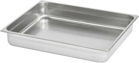 Vollrath 22 مقياس من الفولاذ المقاوم للصدأ 2/1 مقلاة طاولة بخار مزدوجة واسعة - 25 5/8 بوصة طول × 20 7/8 بوصة عرض × 4 بوصة عمق in Kuwait
