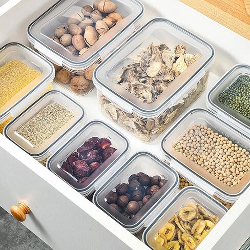 Srliya Pack of 3 Drain Storage Basket, Transparent LeakProof Food Storage Containers with Removable Strainer for Refrigerator in Kuwait