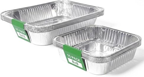 Disposable Aluminum Pans - 8x8 & 9x13 Aluminum Pans for Baking, Roasting & Food Storage - Durable, Leak-Resistant Aluminum Foil Pans Set for Multi-Purpose Use in Kuwait