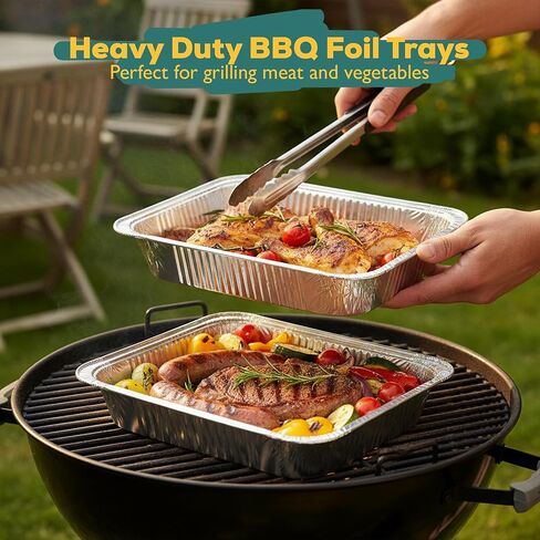 Disposable Aluminum Pans - 8x8 & 9x13 Aluminum Pans for Baking, Roasting & Food Storage - Durable, Leak-Resistant Aluminum Foil Pans Set for Multi-Purpose Use in Kuwait