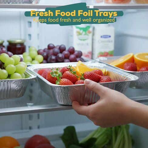 Disposable Aluminum Pans - 8x8 & 9x13 Aluminum Pans for Baking, Roasting & Food Storage - Durable, Leak-Resistant Aluminum Foil Pans Set for Multi-Purpose Use in Kuwait