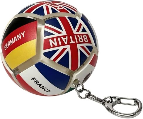 world cup keychain 2026 | Button-operated stress-relieving soccer ball keychain with various national flags, a gift for sports fans, a backpack charm in Kuwait