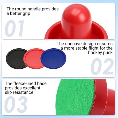 24 PCS Air Hockey Pucks and Paddles, Replacement Pushers and Goal Handles | Strikers and pucks for indoor tabletop hockey games, Fits most tables, Smooth glide surface in Kuwait