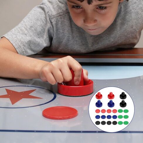 24 PCS Air Hockey Pucks and Paddles, Replacement Pushers and Goal Handles | Strikers and pucks for indoor tabletop hockey games, Fits most tables, Smooth glide surface in Kuwait