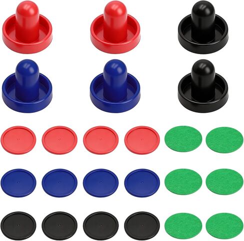 24 PCS Air Hockey Pucks and Paddles, Replacement Pushers and Goal Handles | Strikers and pucks for indoor tabletop hockey games, Fits most tables, Smooth glide surface in Kuwait