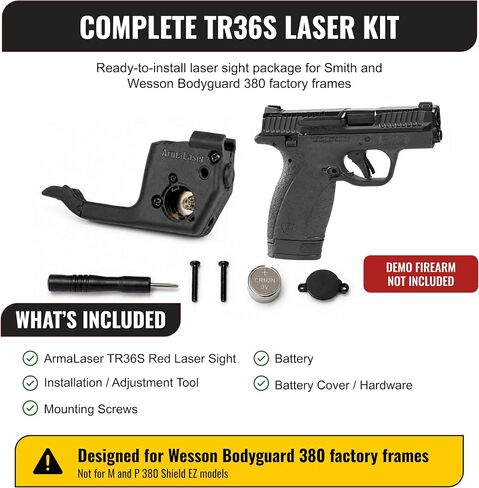 جهاز رؤية الليزر الأحمر ArmaLaser TR36S (يناسب Smith and Wesson Bodyguard 2.0 فقط) لا يناسب Bodyguard 380، M وP 380 Shield EZ، معتمد من الفئة IIIA in Kuwait