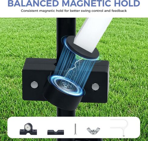 25° Pro Baseball Swing Trainer ردود فعل فورية، مدرب مسار التأرجح يتميز بحامل | تحسين دقة التأرجح، مدرب التأرجح المحمول للأطفال والكبار (مع تيشيرت مضرب البيسبول)، ممارسة التمارين الداخلية والخارجية in Kuwait