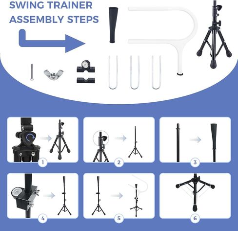 25° Pro Baseball Swing Trainer ردود فعل فورية، مدرب مسار التأرجح يتميز بحامل | تحسين دقة التأرجح، مدرب التأرجح المحمول للأطفال والكبار (مع تيشيرت مضرب البيسبول)، ممارسة التمارين الداخلية والخارجية in Kuwait