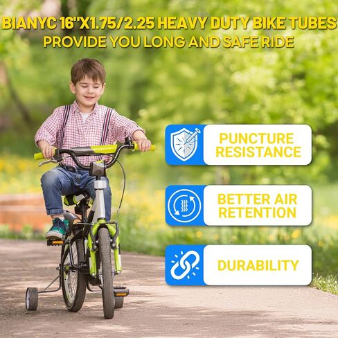 BiAnYC 2Pcs Heavy Duty 16 inchx1.75/1.95/2.0/2.10/2.125/2.25 Bike Tubes,Schrader Valve 32 mm,Suitable for Tire Size 16" x1.75-2.25 Mountain,Cruiser,and City Bikes in Kuwait
