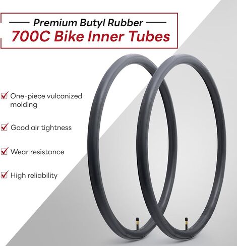 أنابيب الدراجة 700x35C/38C/40C/42C/43C AV48mm، أنابيب داخلية بديلة للدراجة 700C (قطعتان) أنابيب إطارات دراجة موثوقة 700 x 35C-43C صمام شريدر للمدينة/الطرق/الحصى/سيناريوهات ركوب الدراجات الهجينة in Kuwait