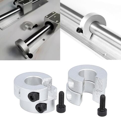 Linear Rail Stop Collars Set, Pack of 4 Aluminum Alloy Clamp On Shaft Limit Fixing Rings ID 16MM OD 35MM Thickness 10MM Shaft Collar Set for DIY CNC Machine Tools in Kuwait
