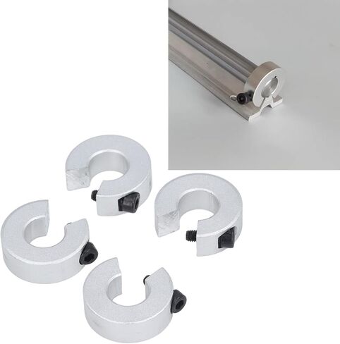 Linear Rail Stop Collars Set, Pack of 4 Aluminum Alloy Clamp On Shaft Limit Fixing Rings ID 16MM OD 35MM Thickness 10MM Shaft Collar Set for DIY CNC Machine Tools in Kuwait