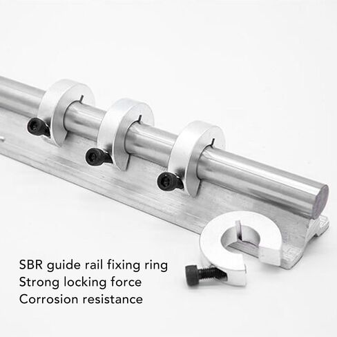 Linear Rail Stop Collars Set, Pack of 4 Aluminum Alloy Clamp On Shaft Limit Fixing Rings ID 16MM OD 35MM Thickness 10MM Shaft Collar Set for DIY CNC Machine Tools in Kuwait