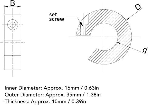 Linear Rail Stop Collars Set, Pack of 4 Aluminum Alloy Clamp On Shaft Limit Fixing Rings ID 16MM OD 35MM Thickness 10MM Shaft Collar Set for DIY CNC Machine Tools in Kuwait