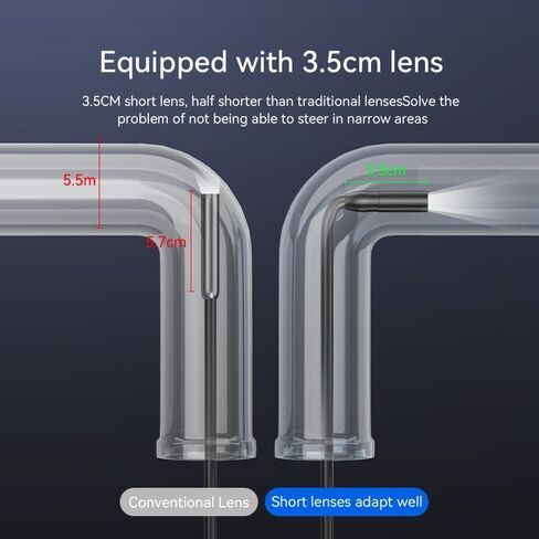 Dual-Lens Endoscope Camera with Light - 2.4" LCD Screen Inspection Cameras,IP67 Waterproof Borescope,HD 1080P Endoscope Camera 16.5ft Semi-Rigid Cord for Sewer,Gifts for Men Tools and Gadgets in Kuwait