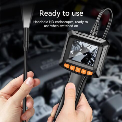 Dual-Lens Endoscope Camera with Light - 2.4" LCD Screen Inspection Cameras,IP67 Waterproof Borescope,HD 1080P Endoscope Camera 16.5ft Semi-Rigid Cord for Sewer,Gifts for Men Tools and Gadgets in Kuwait