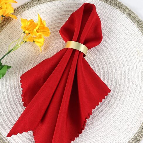 4 Pcs Gold Napkin Rings, Metal Napkin Ring Holders, Adornment for Table Settings Kitchen Dinner Party Wedding(Semicircle) in Kuwait