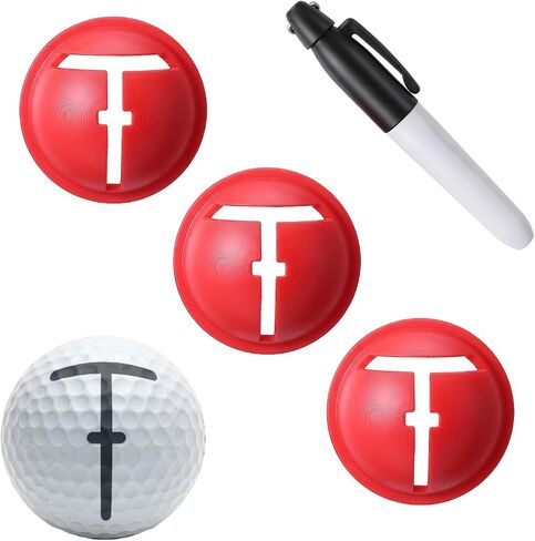 3Pcs Golf Ball Marking Tool - Balls Eyeline Golf Ball with Marking Pen Set to Improve Putting Precision & Target | Golf Ball Line Marker Tool Kit with 3 Drawing Template and Pen, for Precision Putting, Target Line Accuracy and Practice in Kuwait