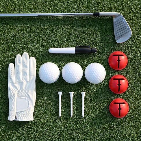 3Pcs Golf Ball Marking Tool - Balls Eyeline Golf Ball with Marking Pen Set to Improve Putting Precision & Target | Golf Ball Line Marker Tool Kit with 3 Drawing Template and Pen, for Precision Putting, Target Line Accuracy and Practice in Kuwait