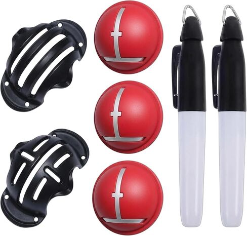 7pcs Impact Ball Liner Set, Golf Ball Line Marker Tool, Golf Alignment Line Drawing Kit for Putting, Swing Practice & Training in Kuwait