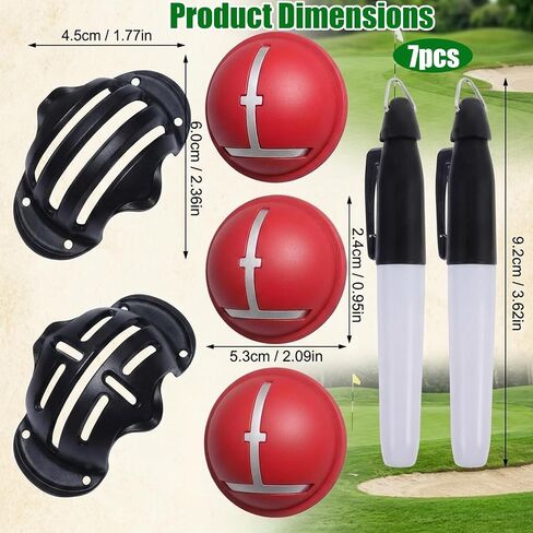 7pcs Impact Ball Liner Set, Golf Ball Line Marker Tool, Golf Alignment Line Drawing Kit for Putting, Swing Practice & Training in Kuwait
