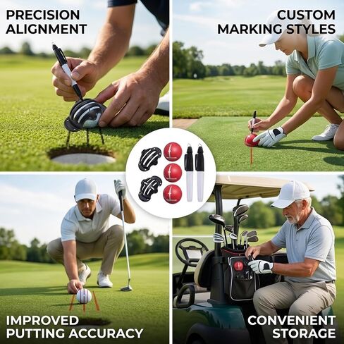 7pcs Impact Ball Liner Set, Golf Ball Line Marker Tool, Golf Alignment Line Drawing Kit for Putting, Swing Practice & Training in Kuwait