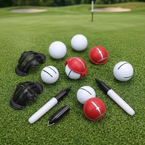 7pcs Impact Ball Liner Set, Golf Ball Line Marker Tool, Golf Alignment Line Drawing Kit for Putting, Swing Practice & Training in Kuwait