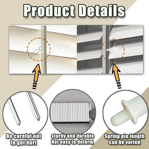 20 Pcs Plantation Shutter Louver Repair Pins Spring Loaded Wood Shutters Replacement Repair Pins Blinds Louver Repair Hardware Parts Suitable for All Kinds of Wooden Shutters with Movable Blades in Kuwait