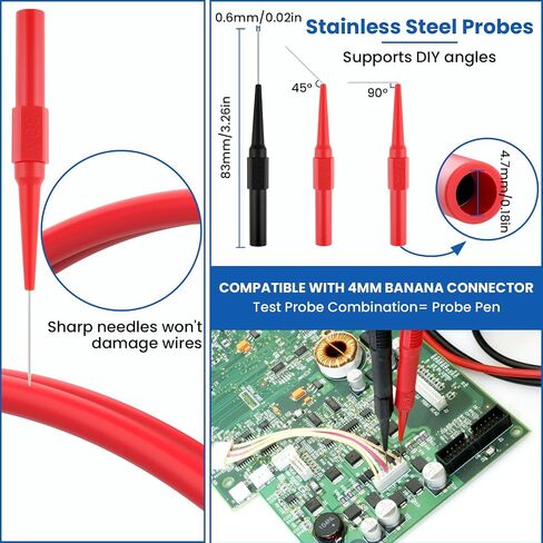 16Pcs Back Probe Kit, Banana Plug Wires with Electrical Testing Probes & Insulated Alligator Clips for Automotive Circuit Diagnosis, Vehicle Electrical Maintenance in Kuwait