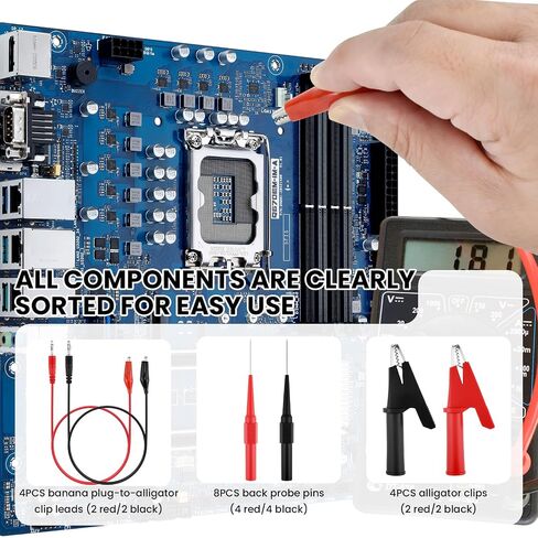 16Pcs Back Probe Kit, Banana Plug Wires with Electrical Testing Probes & Insulated Alligator Clips for Automotive Circuit Diagnosis, Vehicle Electrical Maintenance in Kuwait