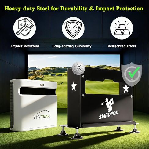 حافظة واقية لشاشة SkyTrak+ Launch مع مستوى ودرع واقي معدني و4 أقدام قابلة للتعديل لشاشة Skytrak+ Golf Launch. حافظ على جهازك آمنًا ومأمونًا. هدايا مثالية لمحبي الجولف in Kuwait