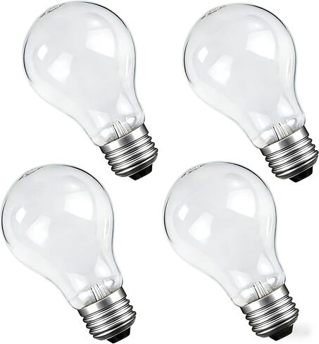 60 Watt Incandescent Light Bulbs, A19 E26 60W Incandescent Bulb, Dimmable, 2700K, Warm White Light, Shatter-Resistant and Durable Bulb (4-Pack) in Kuwait