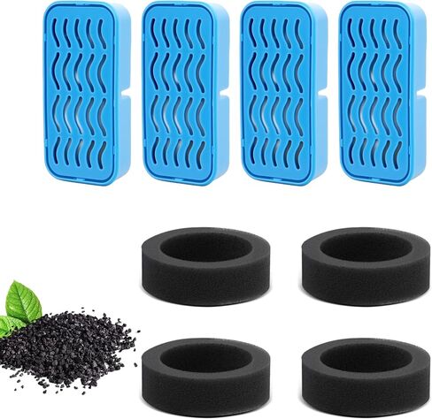 petcho 4-pack استبدال فلتر نافورة المياه للقطط متوافق مع نافورة القطط المصنوعة من الفولاذ المقاوم للصدأ سعة 108 أونصة/3.2 لتر، مع مرشحات الكربون المنشط، وترشيح متعدد يعزل الشعر العائم in Kuwait