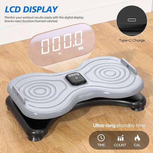 جهاز لف الخصر مع شاشة LCD، لوح تمرين بدون ضوضاء وأشرطة مقاومة، جهاز خصر نحيف مع مضاد للانزلاق، معدات رياضية منزلية للنساء والرجال in Kuwait