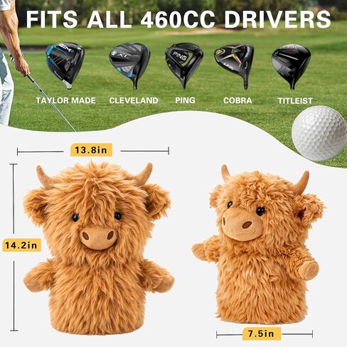 Funny Animal Golf Club Headcover, Plush Driver Headcover Fits Standard 460cc Driver, Unique Golf Gifts for Men Women Golfers in Kuwait