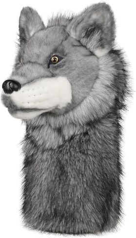أغطية رأس الجولف Big Crazy Wolf، غطاء رأس سائق الحيوان، تصميم حيواني واقعي، بطانة ناعمة لحماية النادي، أغطية نادي الجولف تناسب سائق يصل إلى 460 سي سي، هدية للعائلة والأصدقاء in Kuwait