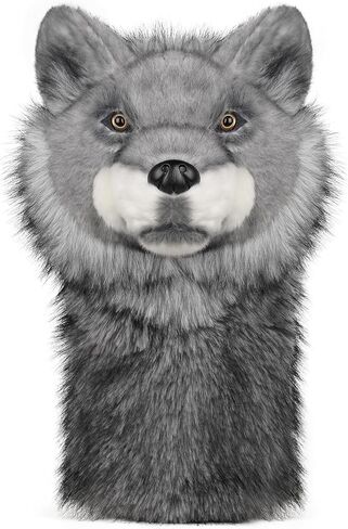 أغطية رأس الجولف Big Crazy Wolf، غطاء رأس سائق الحيوان، تصميم حيواني واقعي، بطانة ناعمة لحماية النادي، أغطية نادي الجولف تناسب سائق يصل إلى 460 سي سي، هدية للعائلة والأصدقاء in Kuwait