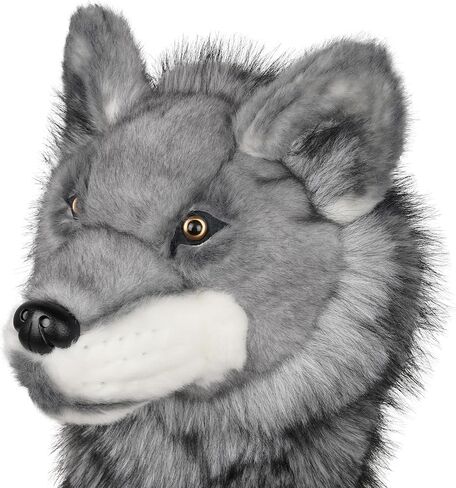 أغطية رأس الجولف Big Crazy Wolf، غطاء رأس سائق الحيوان، تصميم حيواني واقعي، بطانة ناعمة لحماية النادي، أغطية نادي الجولف تناسب سائق يصل إلى 460 سي سي، هدية للعائلة والأصدقاء in Kuwait