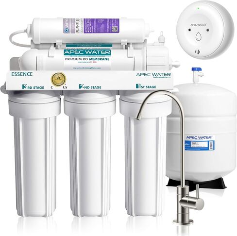 APEC Water ROES-PH75LD 6-Stage Alkaline Under Sink Reverse Osmosis Water Filter System, NSF Certified 372, 75 GPD, Reduces 99% of Impurities in Kuwait